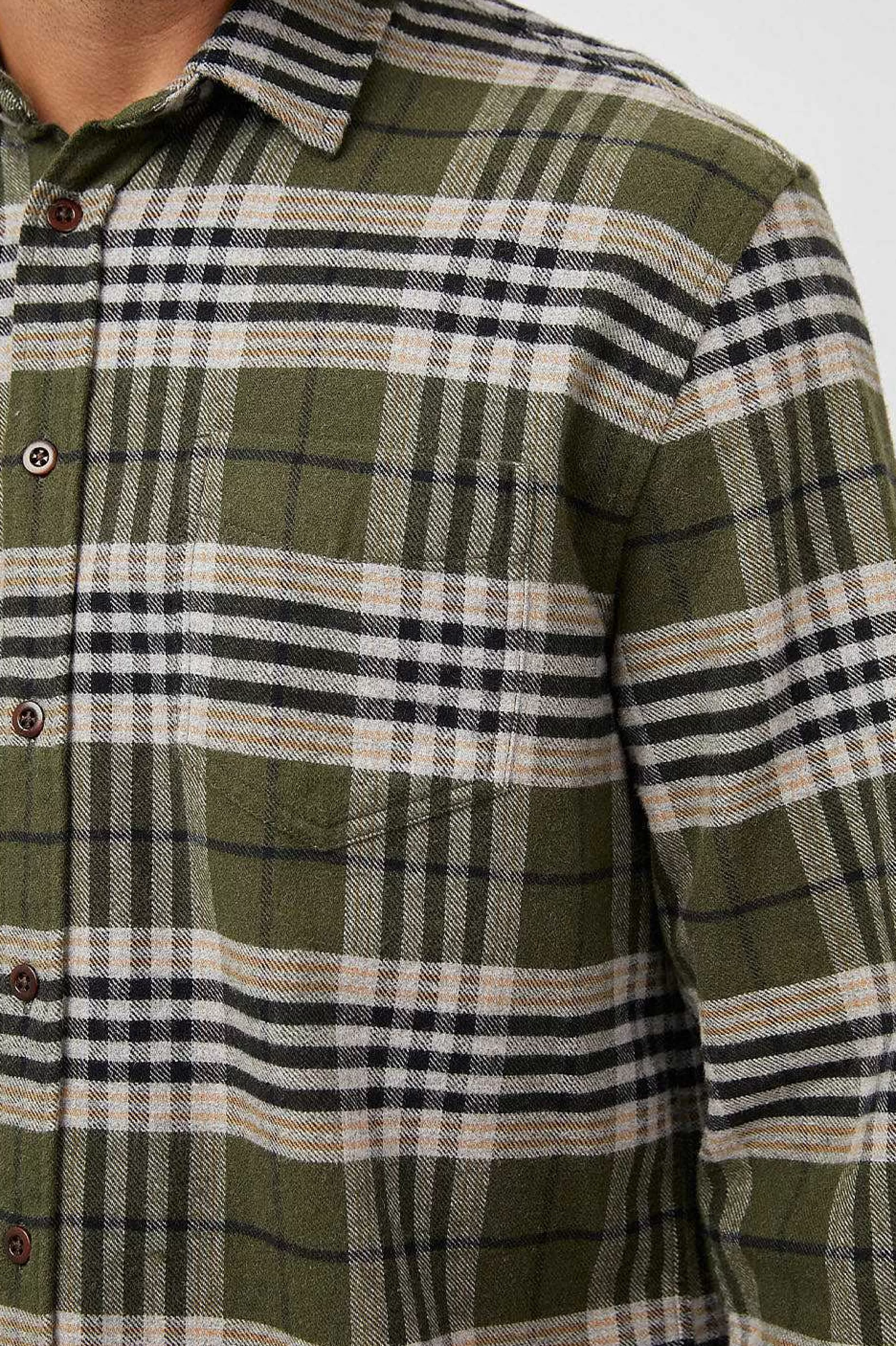 Overhemden-Rails Bos Shirt - Tamarind Olive Glen