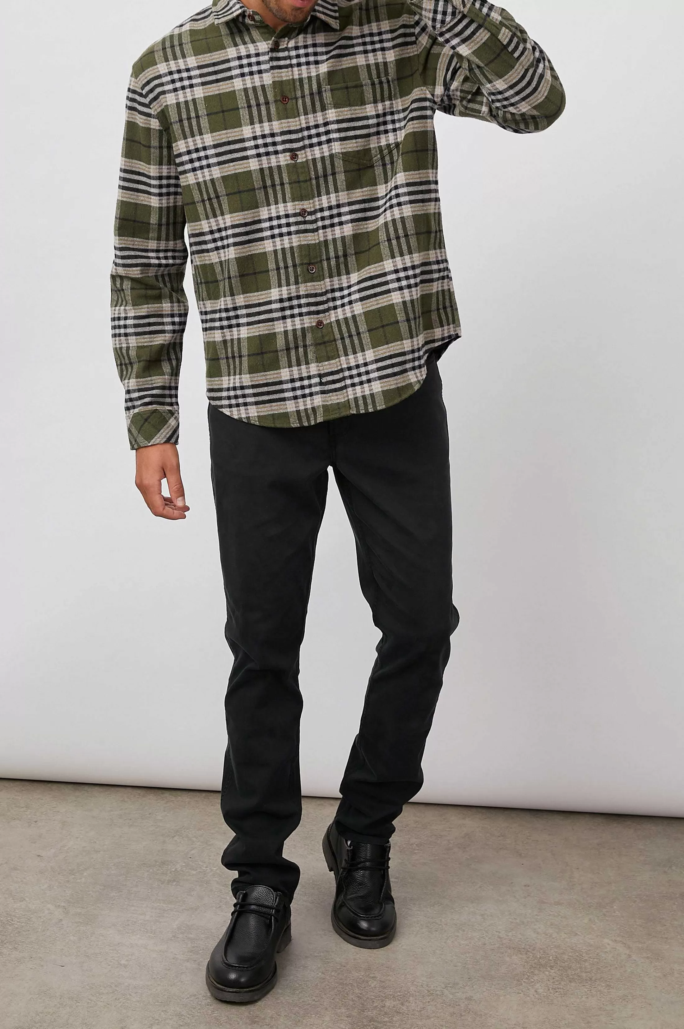 Overhemden-Rails Bos Shirt - Tamarind Olive Glen