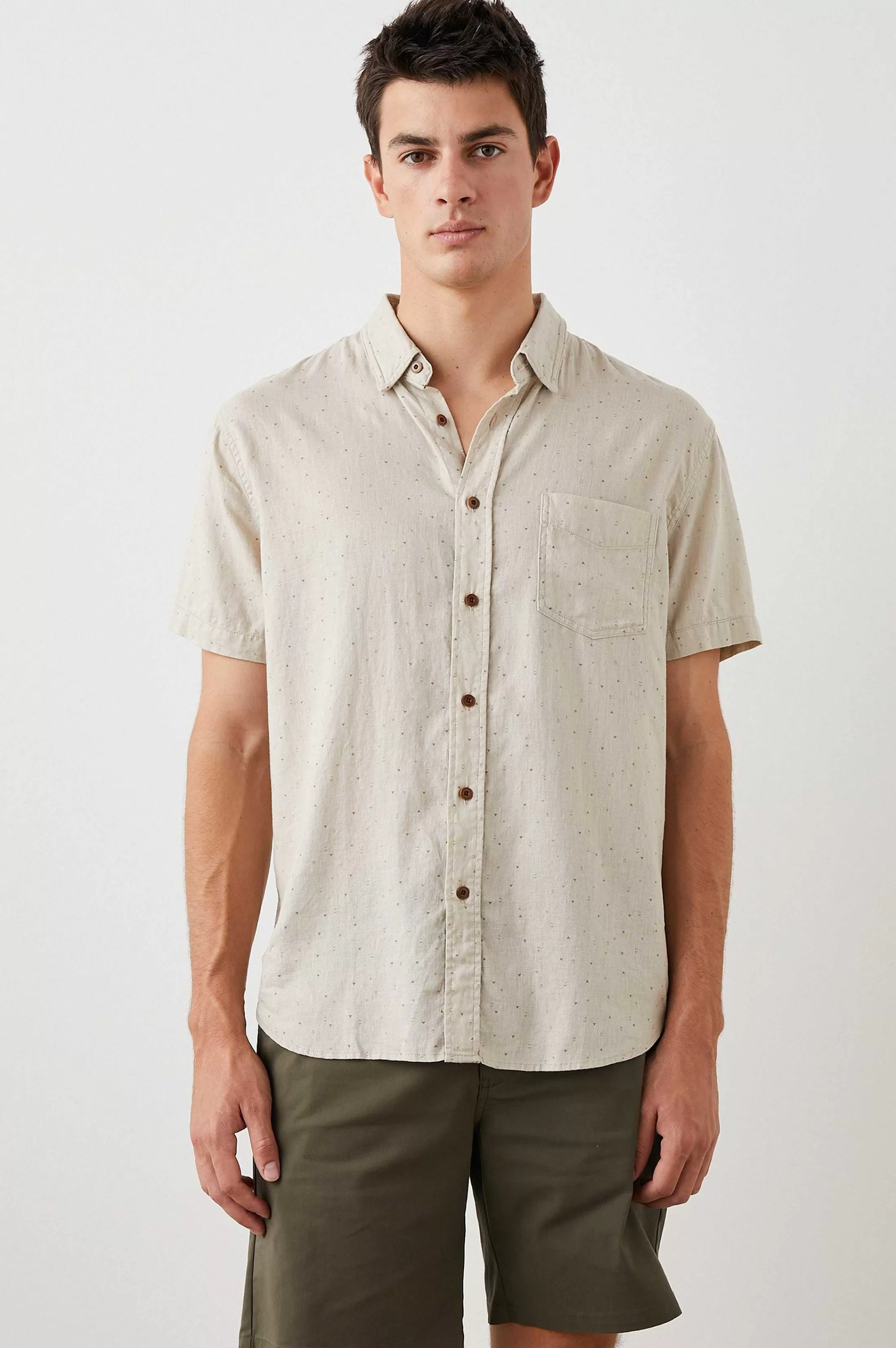 Overhemden-Rails Carson Shirt - Driehoek Geo Retro Papier