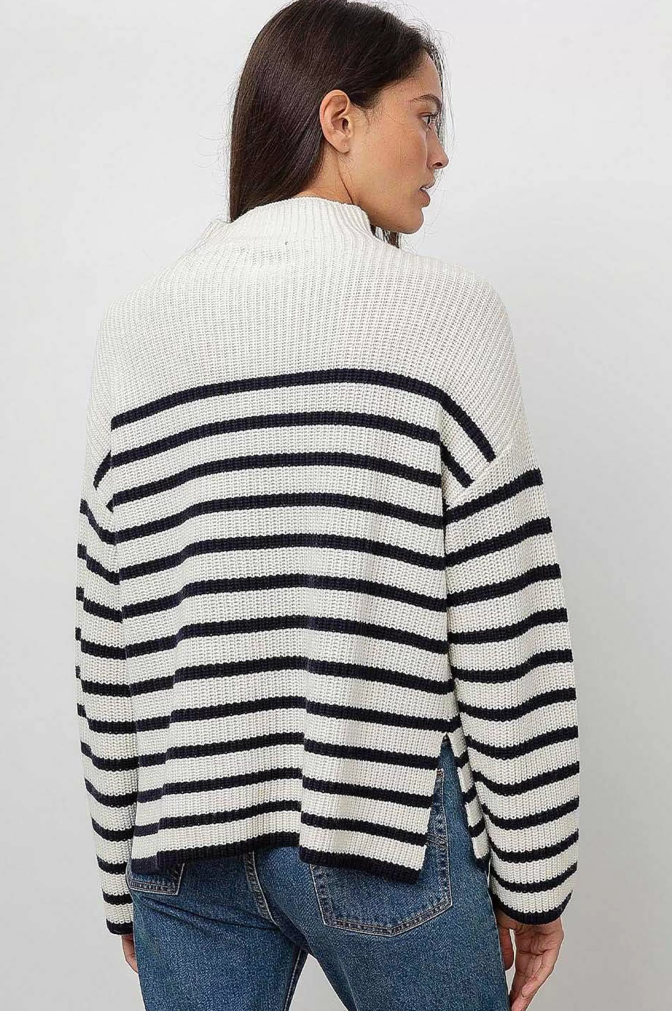 Truien-Rails Claudia Trui - Creme Marine Stripe