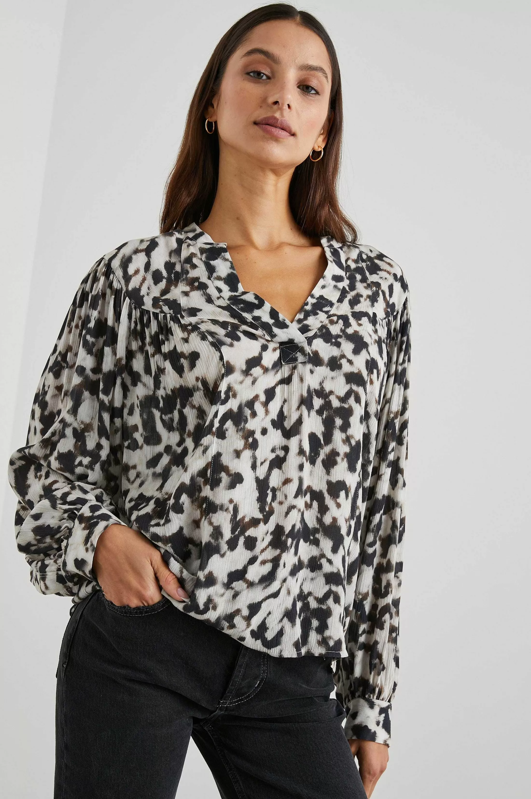 Bovenkanten-Rails Fabel Top - Vage Cheetah