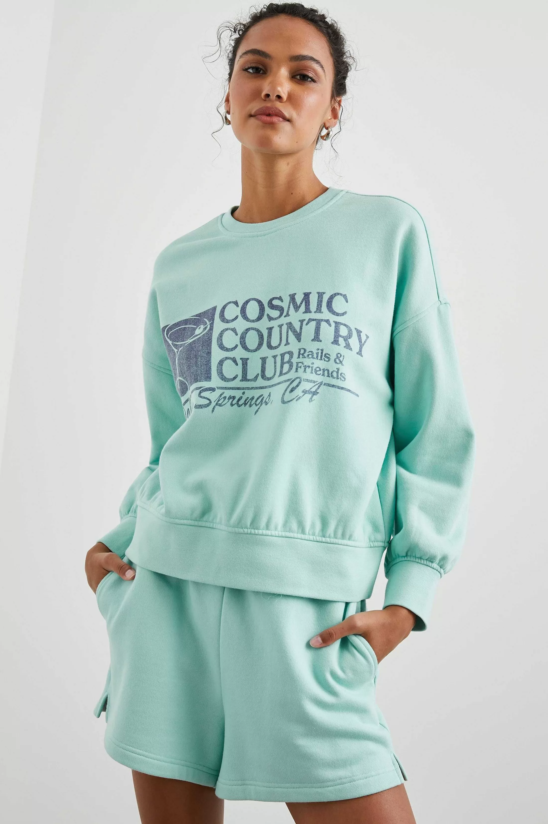 Bovenkanten-Rails Favoriete Sweatshirt - Mint Cosmic Country Club