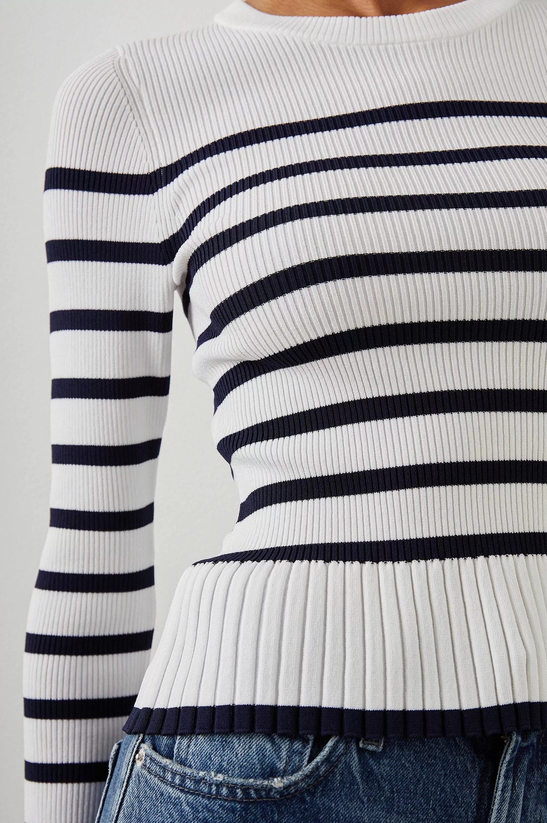 Truien-Rails Gemma Trui - Ivoor Marine Stripe