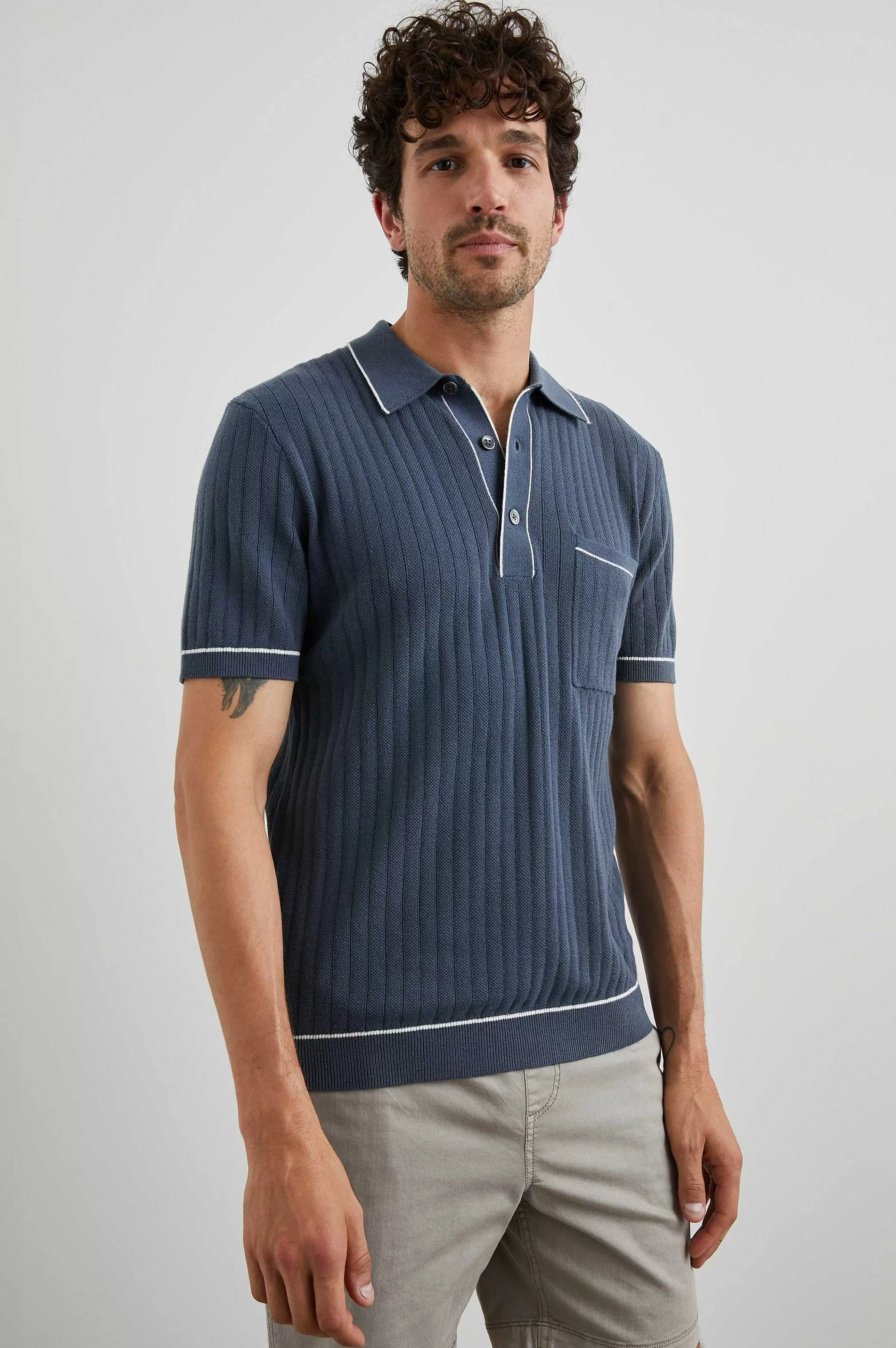 T-Shirts En Polo'S-Rails Hardy Poloshirt - Faded Marine