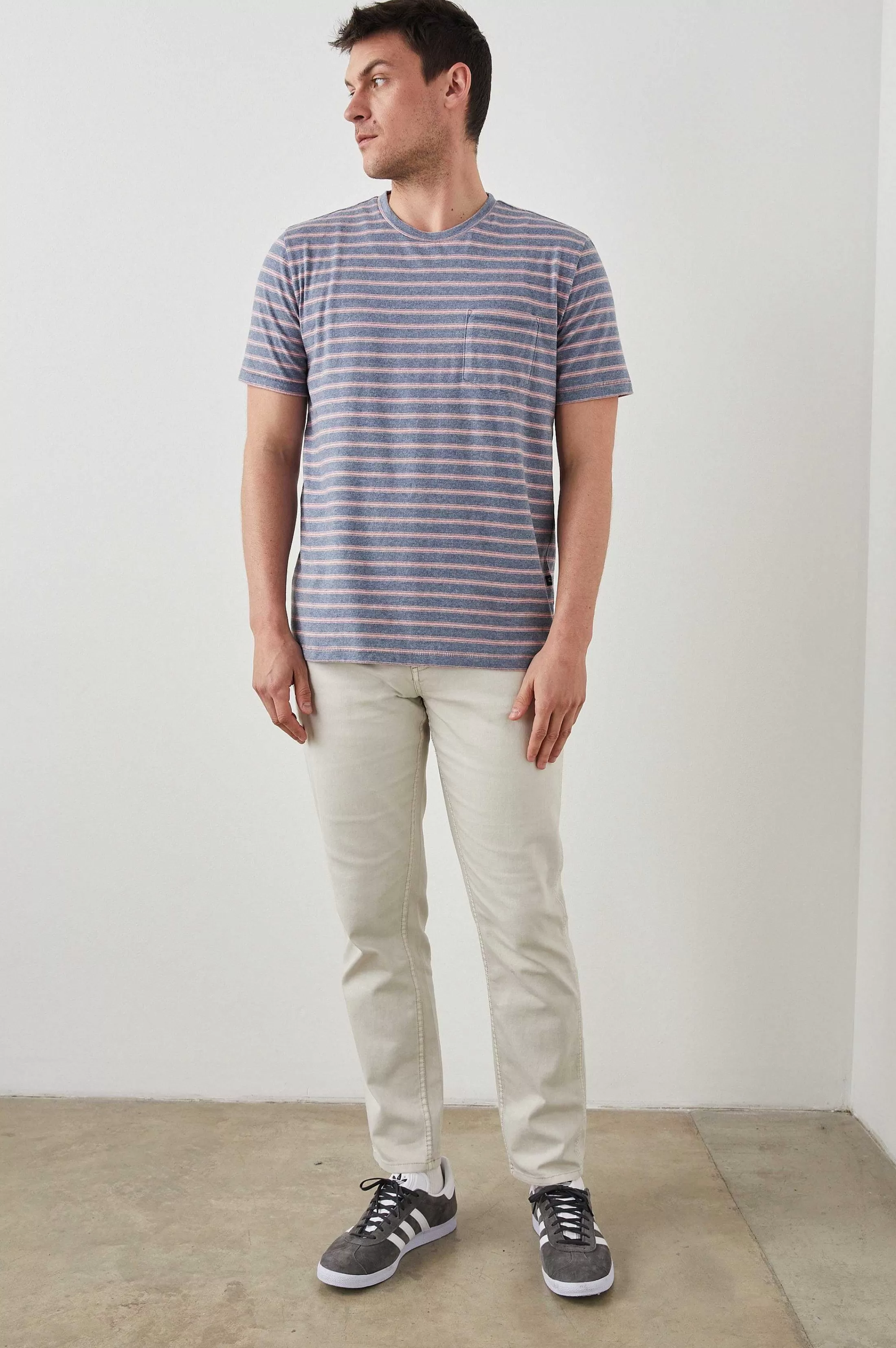 T-Shirts En Polo'S-Rails Kai Top - Staal Rose Heather Stripe