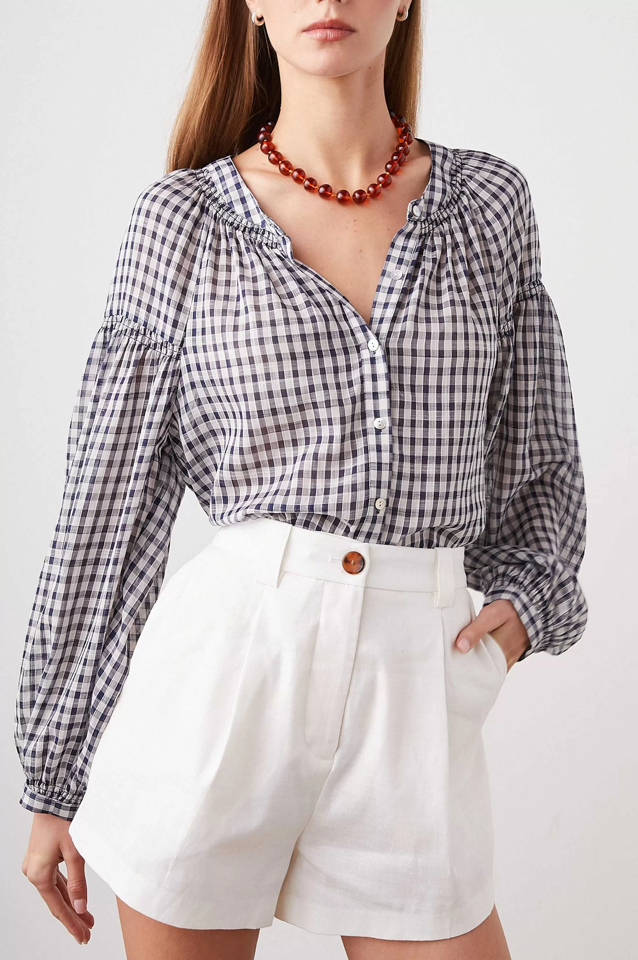 Bovenkanten-Rails Kenlie Shirt - Zeilor Ruit