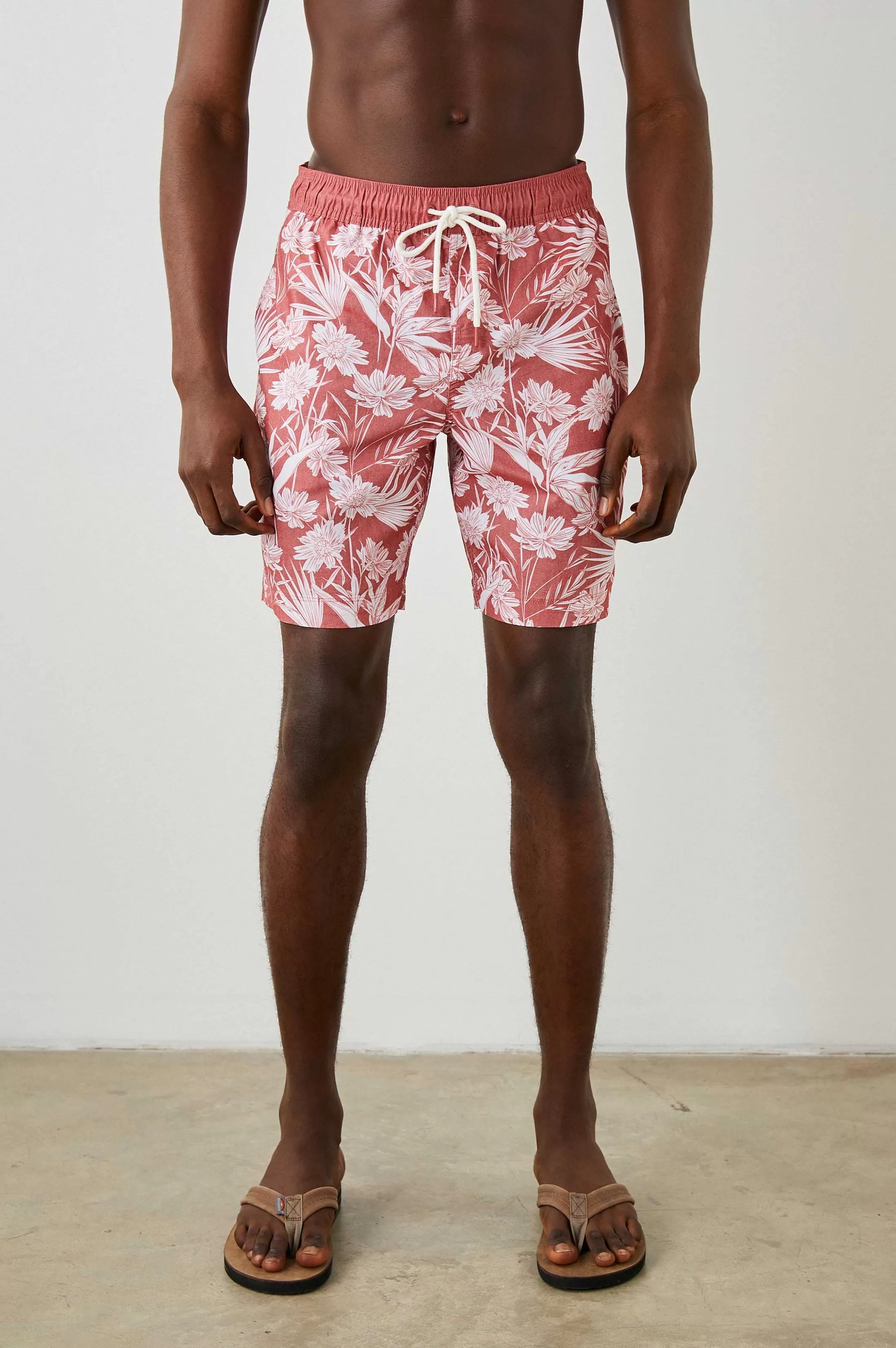 Korte Broeken En Zwemmen-Rails Kian Zwemshort - Jungle Foliage Rood