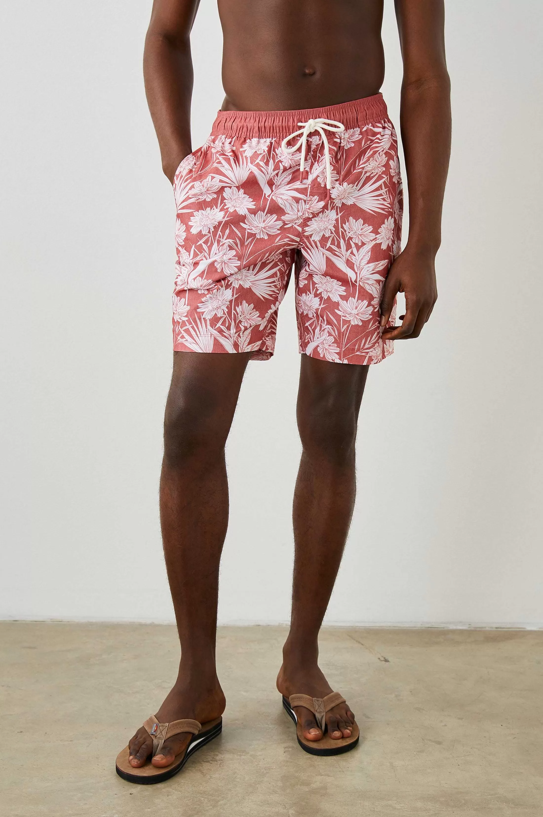 Korte Broeken En Zwemmen-Rails Kian Zwemshort - Jungle Foliage Rood