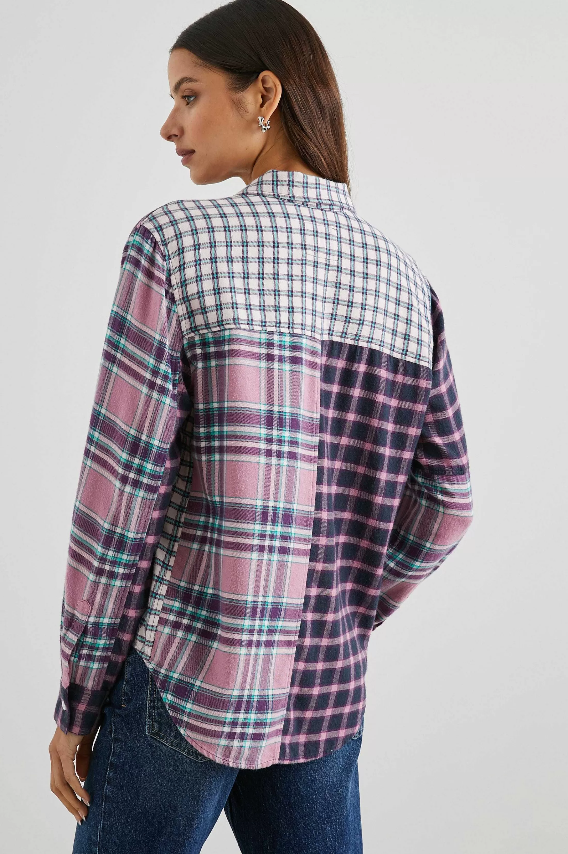 Bovenkanten-Rails Lakin Shirt - Rose Agave Gemengde Plaid