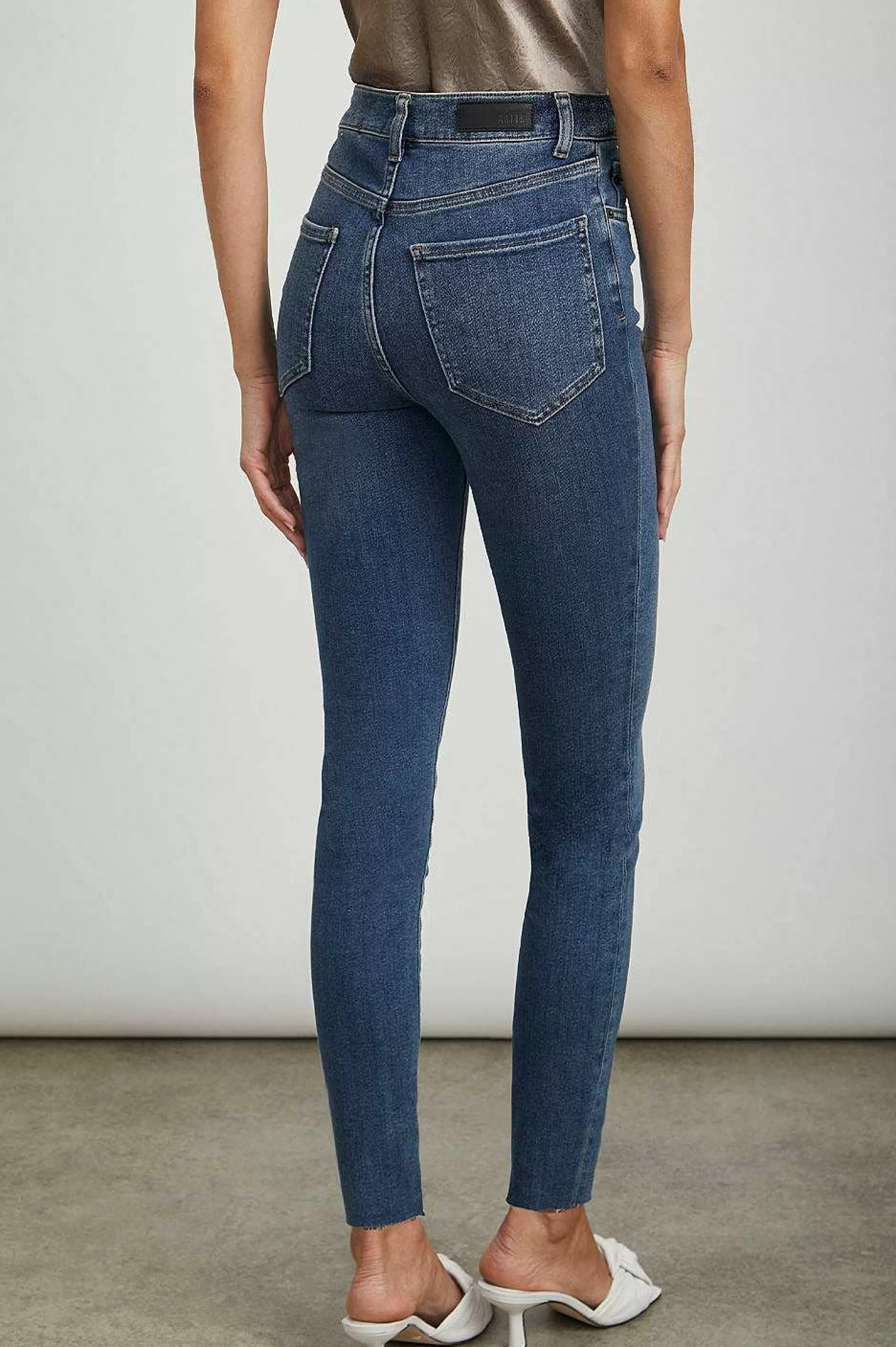 Denim-Rails Larchmont Skinny - Hoge Rise Skinny - Baltic Blauw