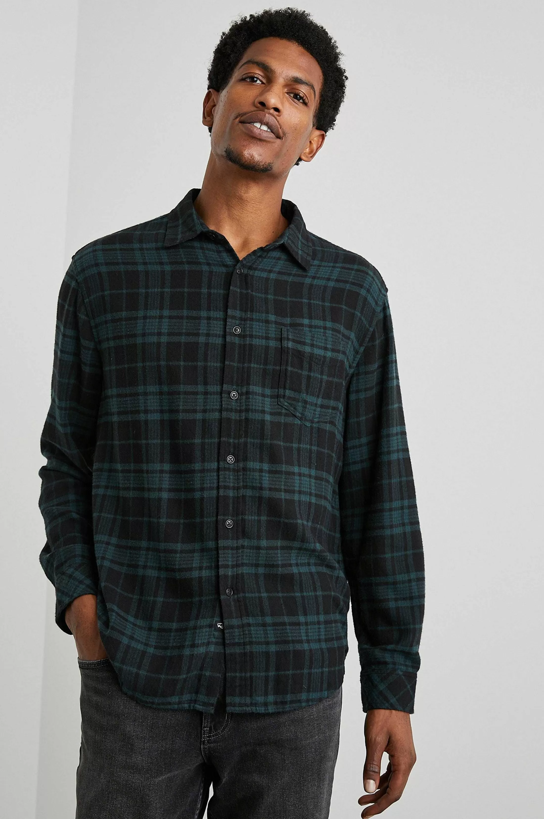 Overhemden-Rails Lennox Shirt - Emerald Schaduw