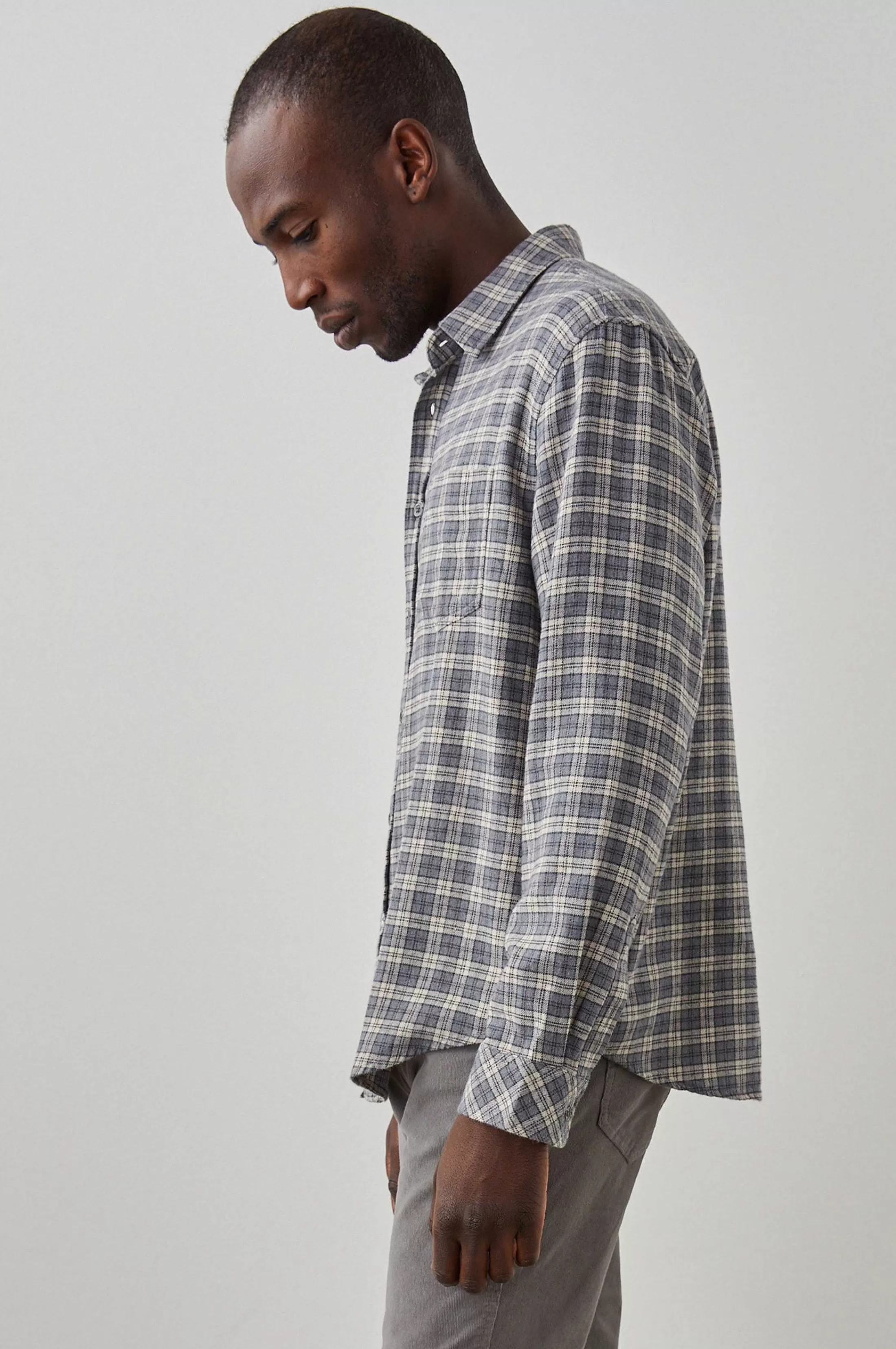 Overhemden-Rails Lennox Shirt - Houtskool Vlas Melange