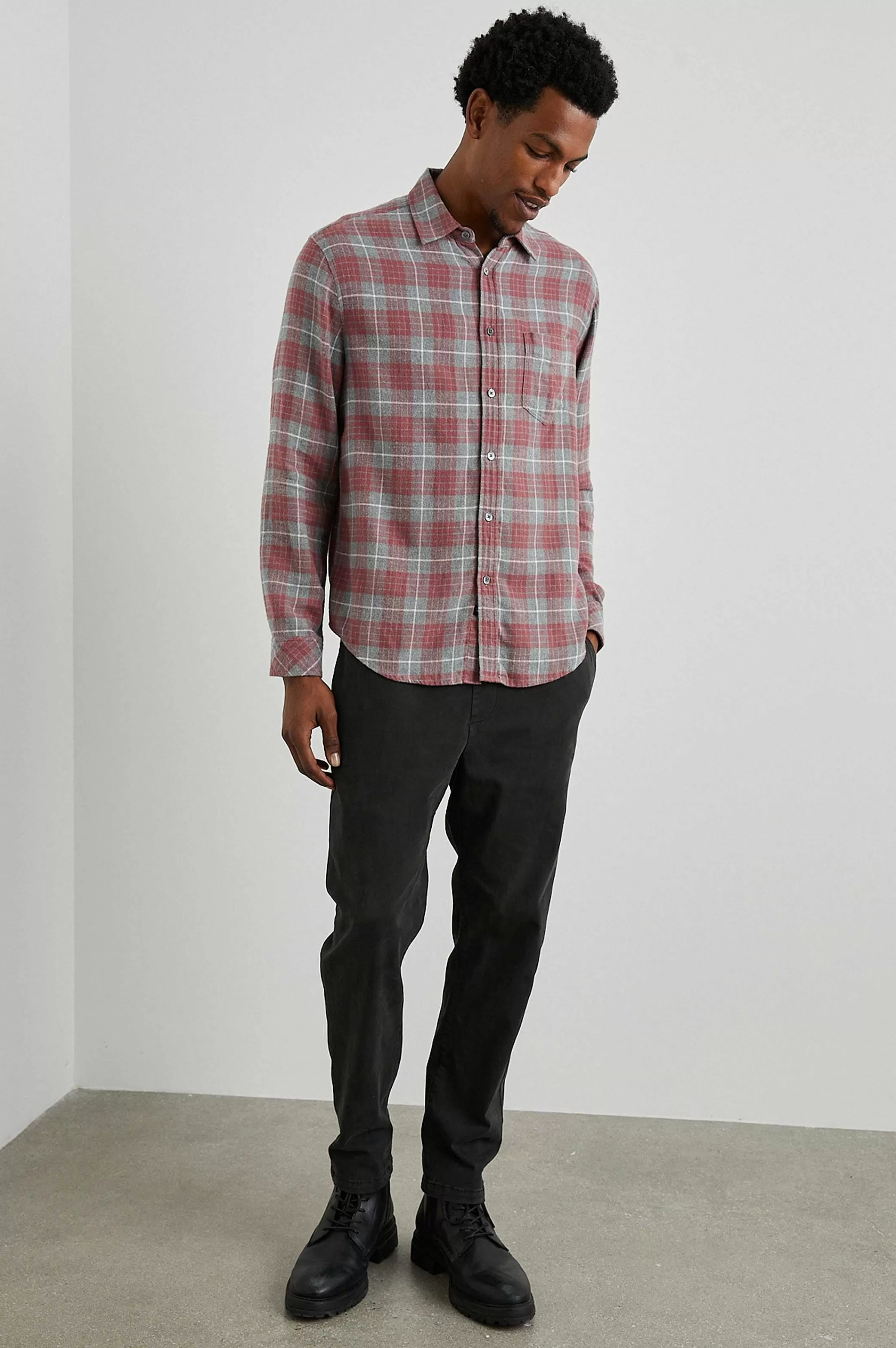 Overhemden-Rails Lennox Shirt - Schuurstaal Duif