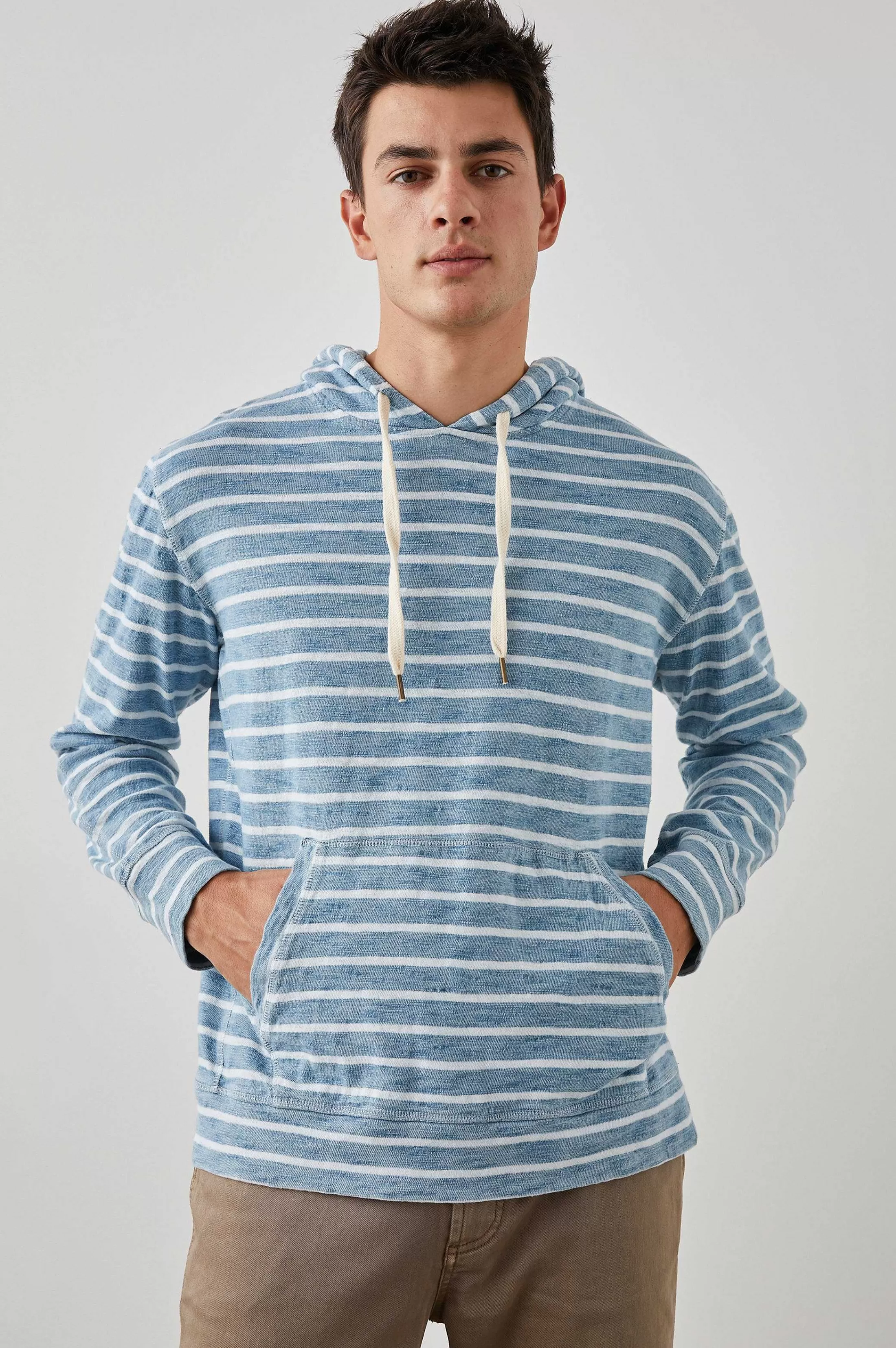 Sweatshirts En Hoodies-Rails Mammoet Hoodie - Bretonse Stripe Marine