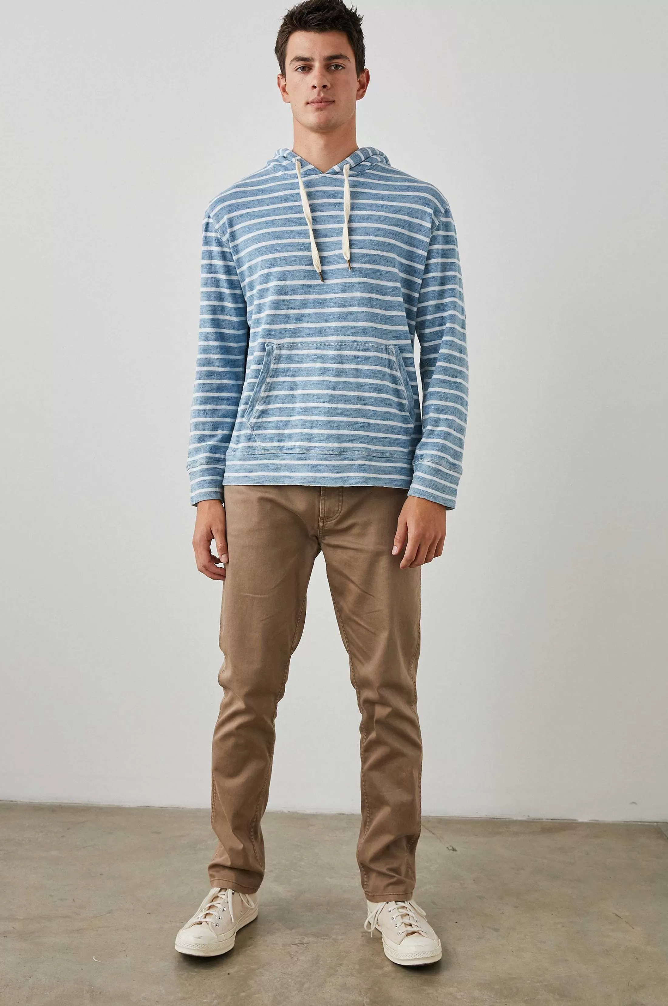 Sweatshirts En Hoodies-Rails Mammoet Hoodie - Bretonse Stripe Marine