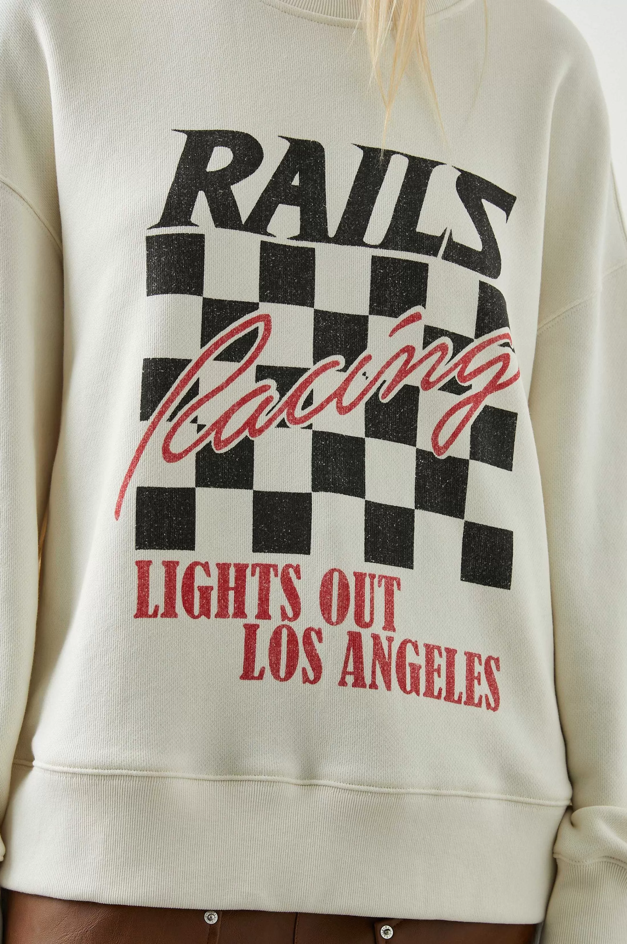 Lounge-Rails Ontspannen Crew Sweatshirt - Ivoor Racing