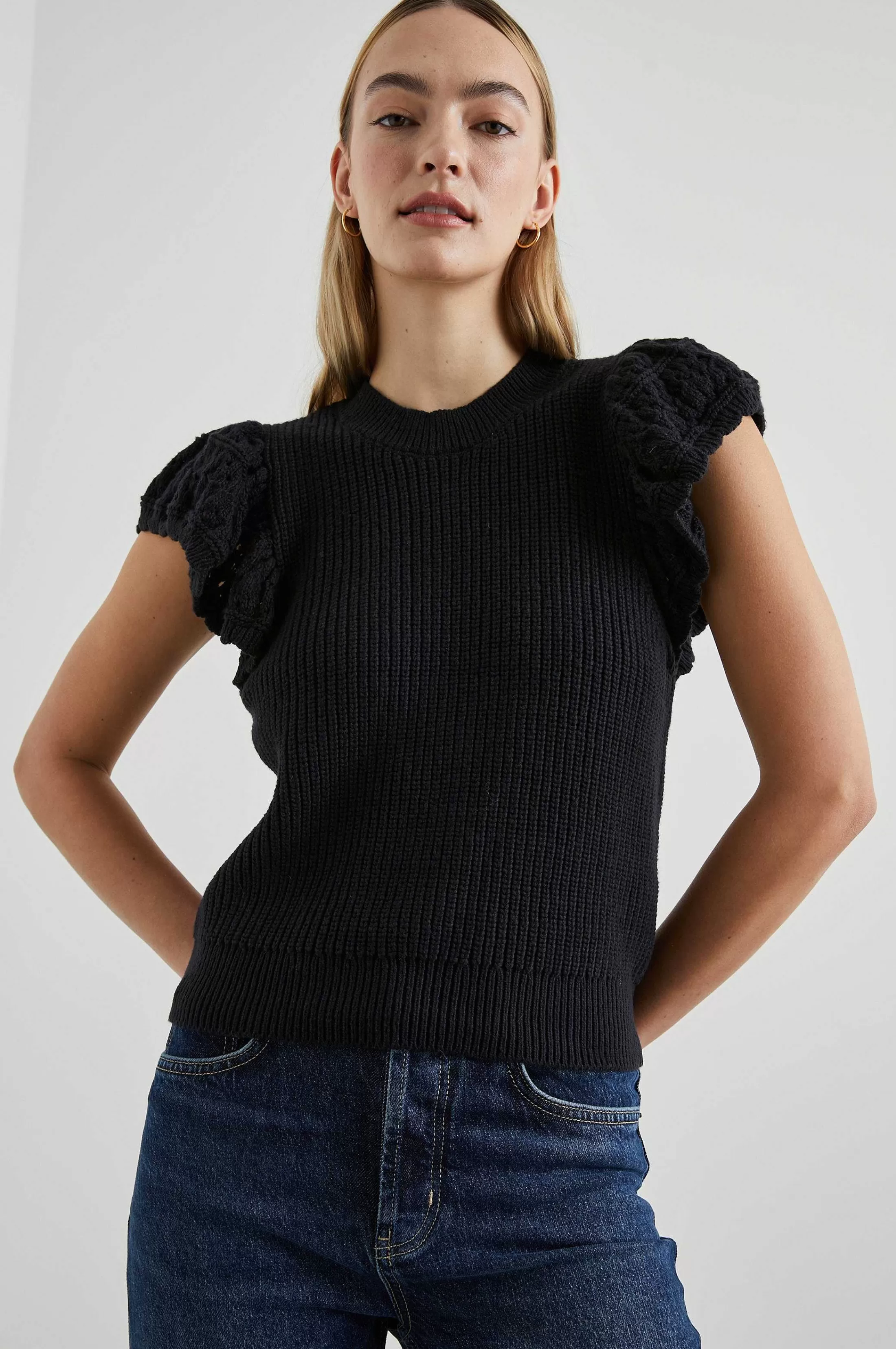 Bovenkanten-Rails Penelope Top - Zwart