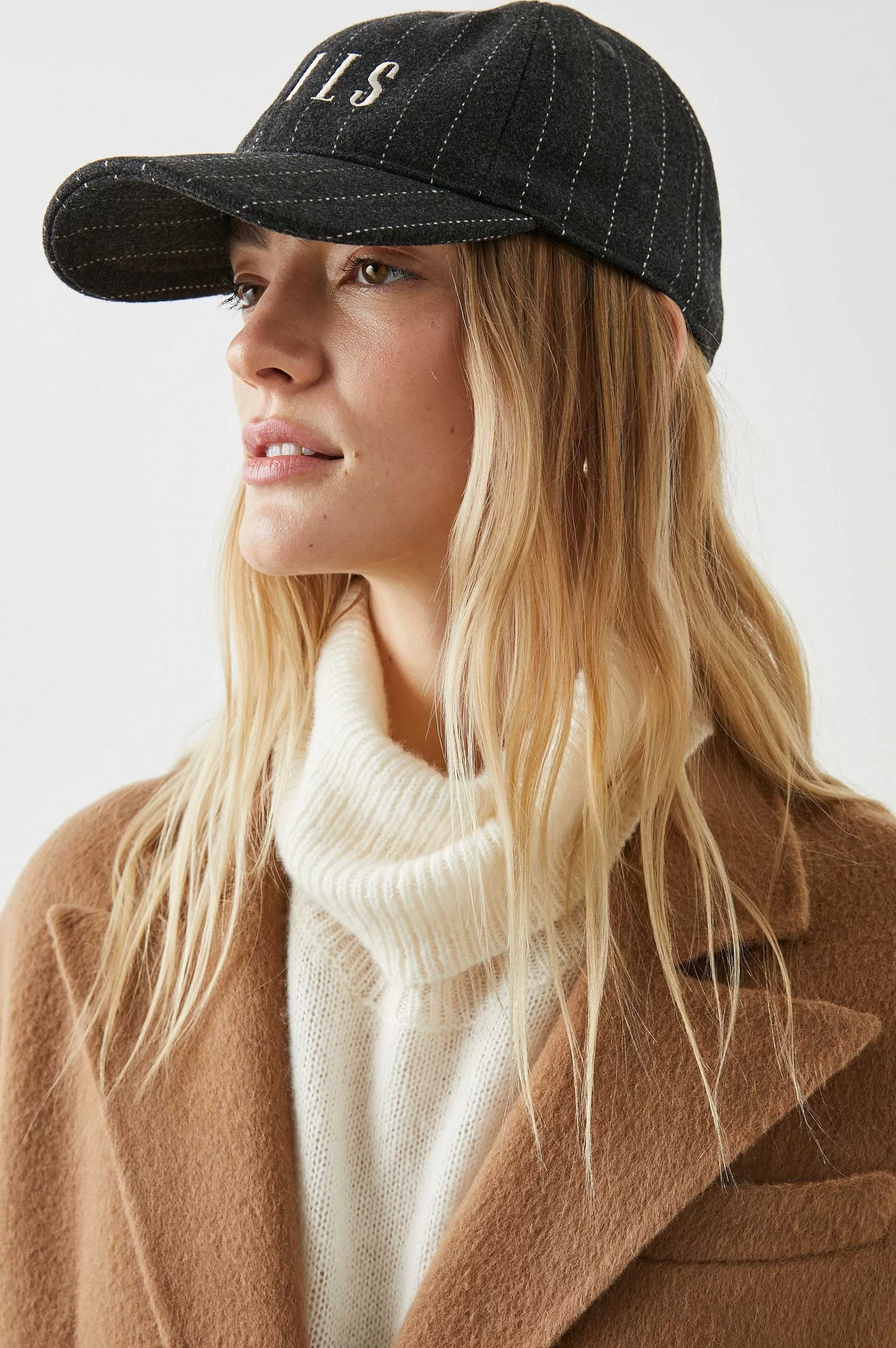 Accessoires-Rails Baseball Cap - Houtskool Krijtstreep