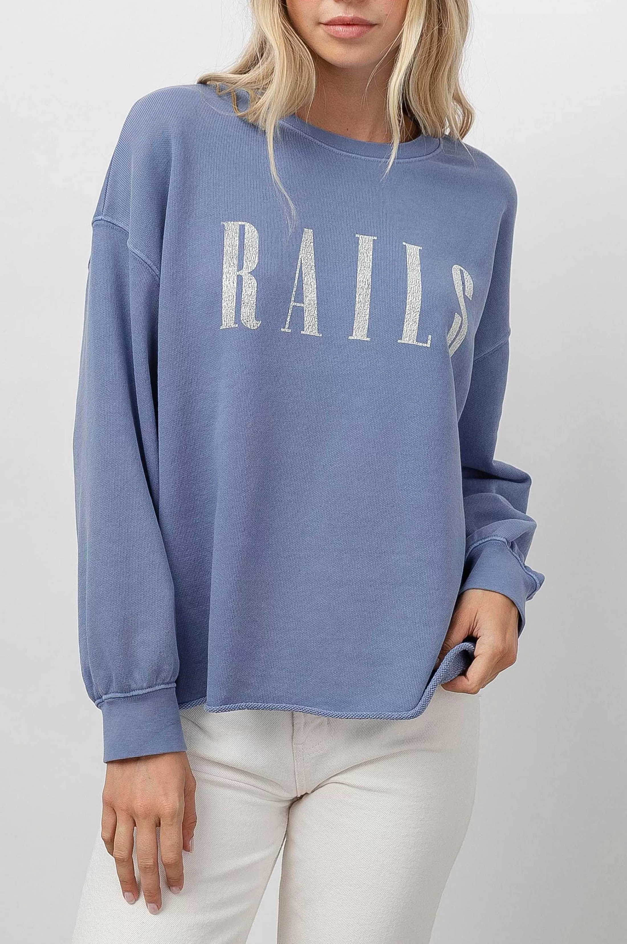 Lounge-Rails Handtekening Sweatshirt - Gewassen Indigo