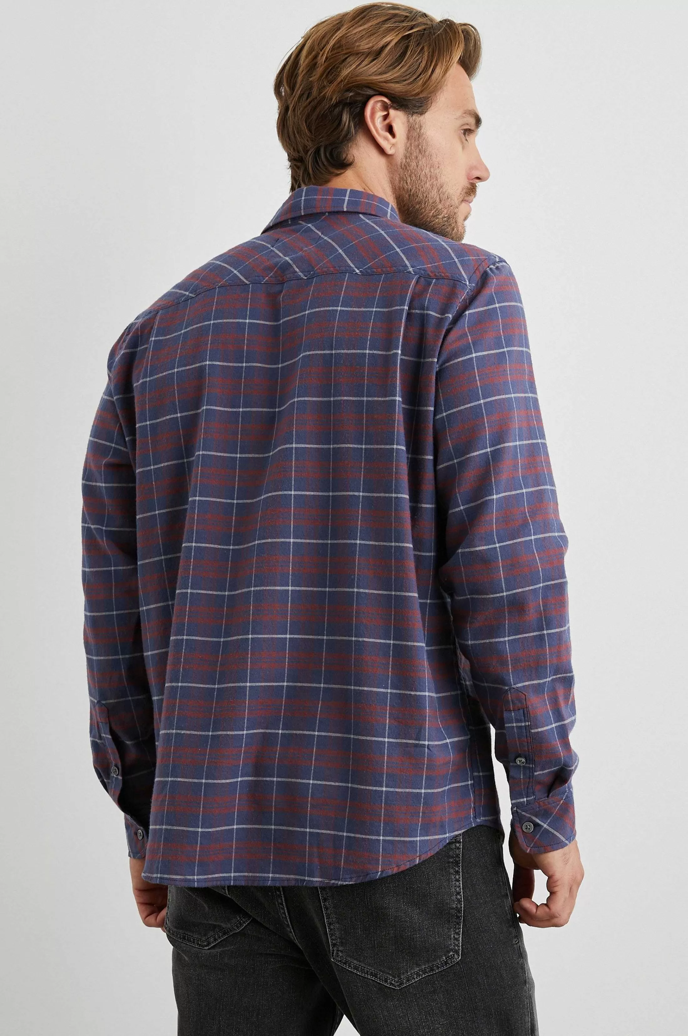 Overhemden-Rails Reid Shirt - Diepblauw Crimson Melange