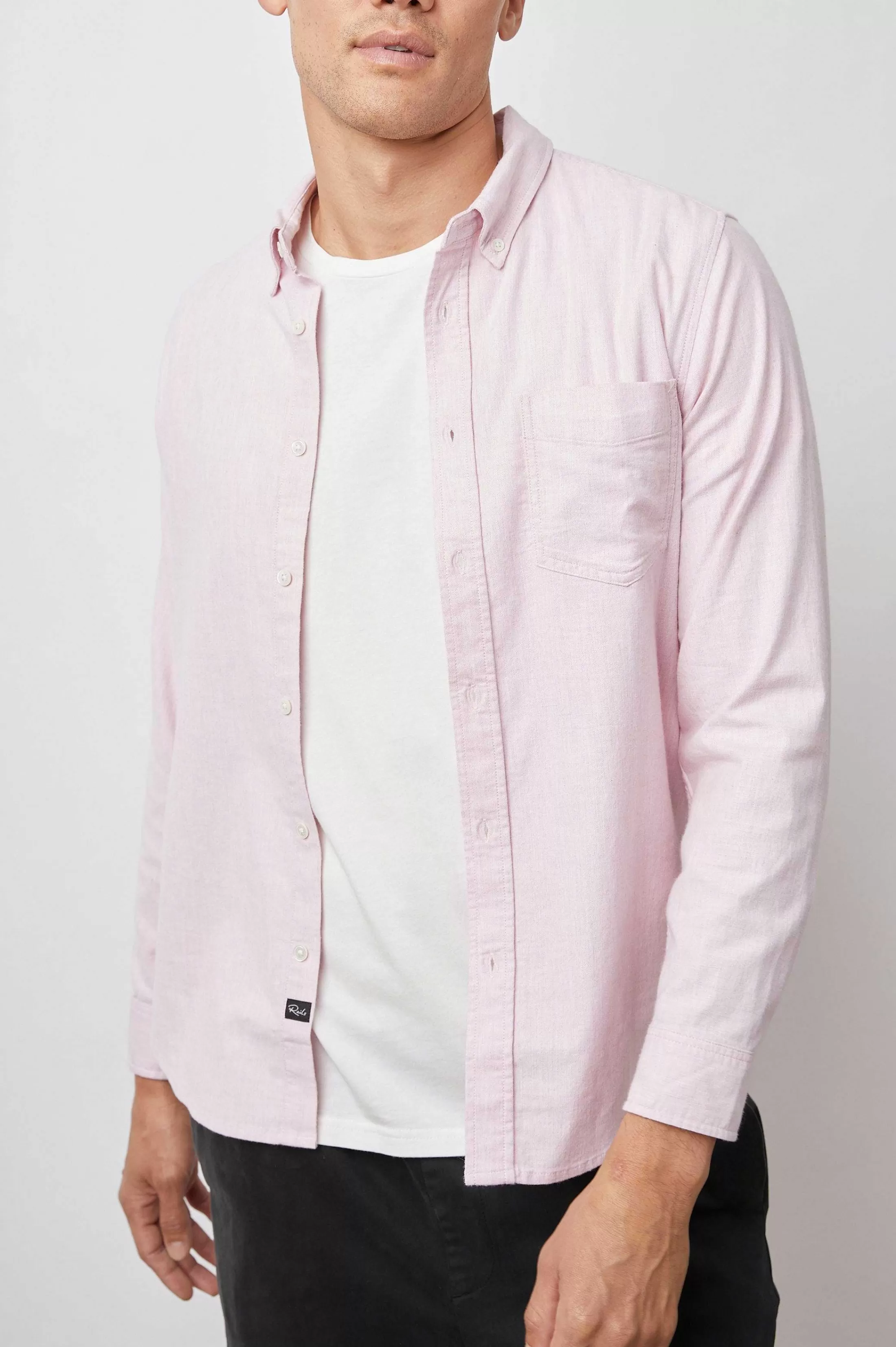 Overhemden-Rails Reid Shirt - Koraal Heather Oxford