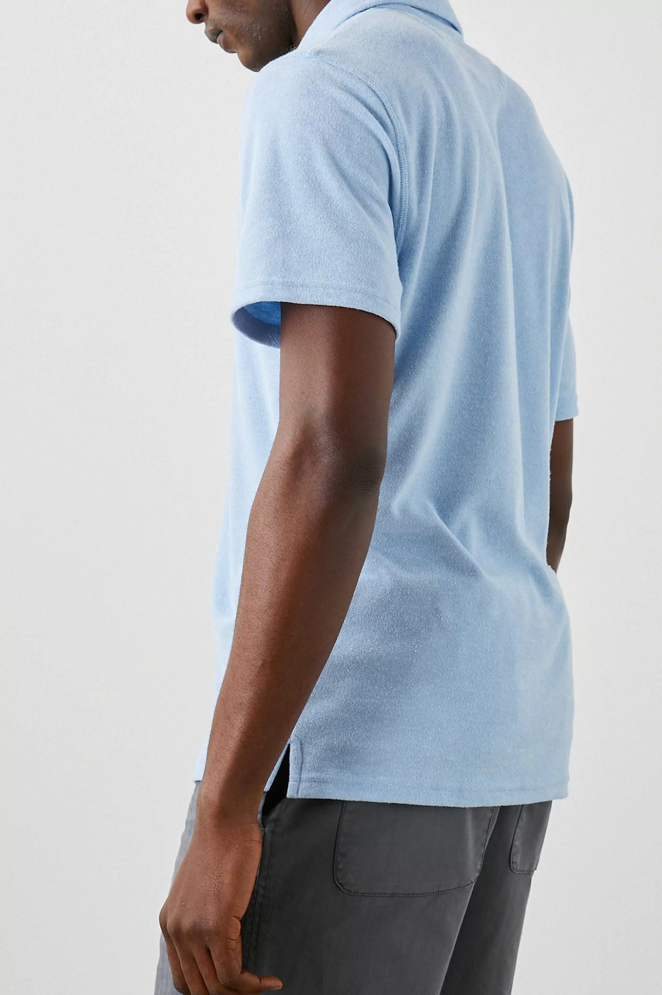 T-Shirts En Polo'S-Rails Rhen Poloshirt - Terry Chambray Blauw