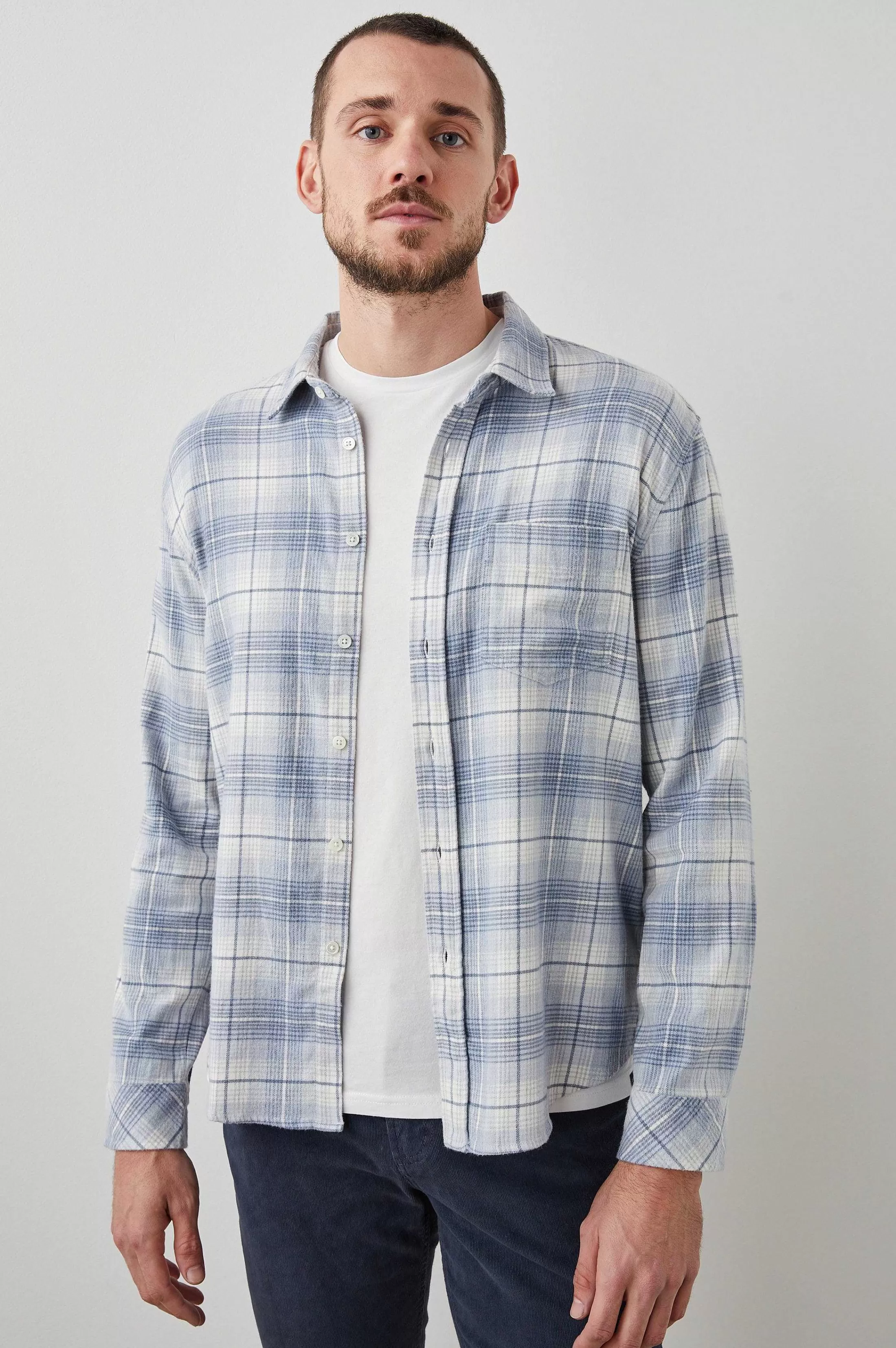 Overhemden-Rails Sussex Overhemd - Glacier Denim Wit