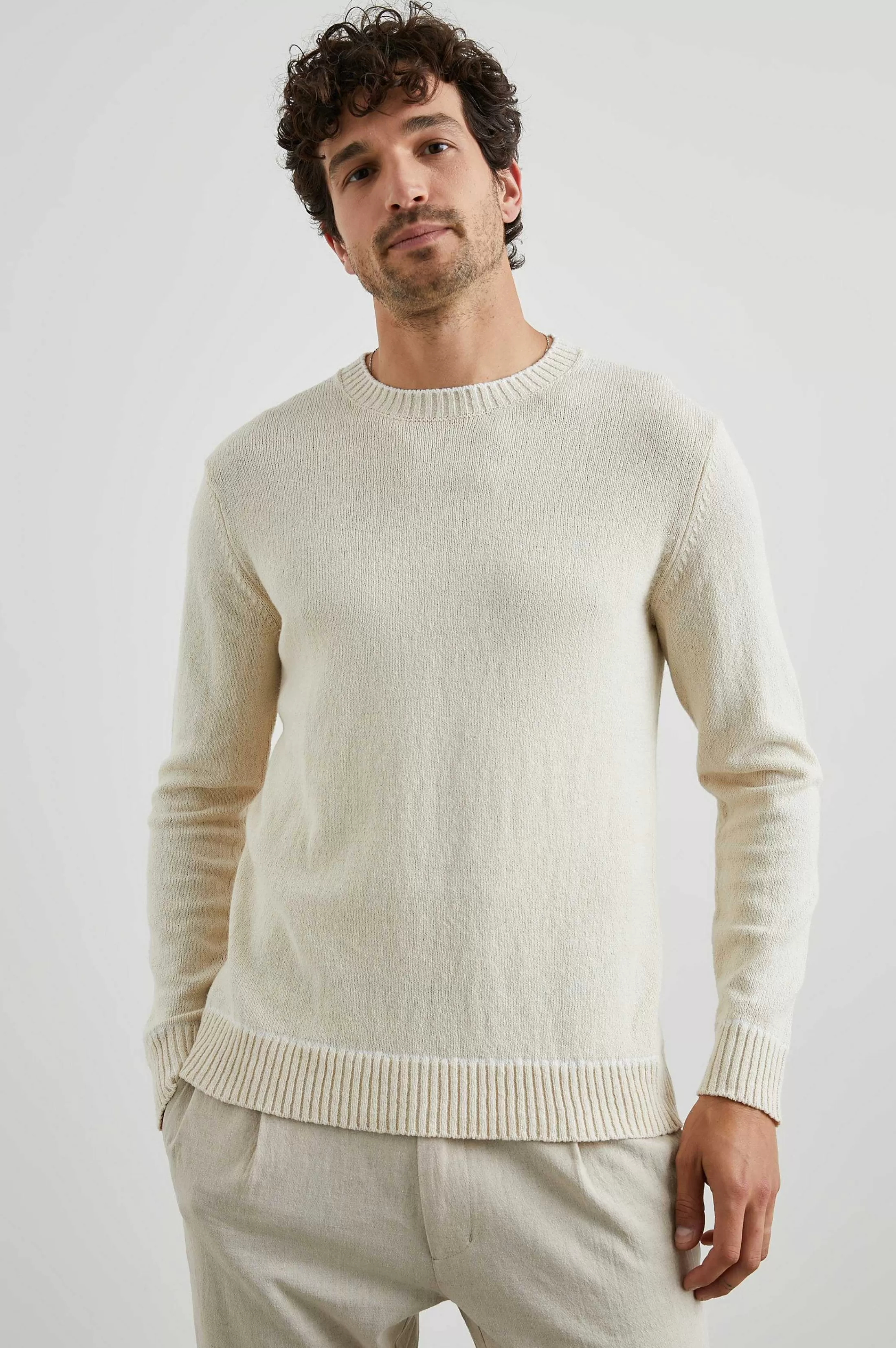 Truien-Rails Ves Sweater - Botercreme