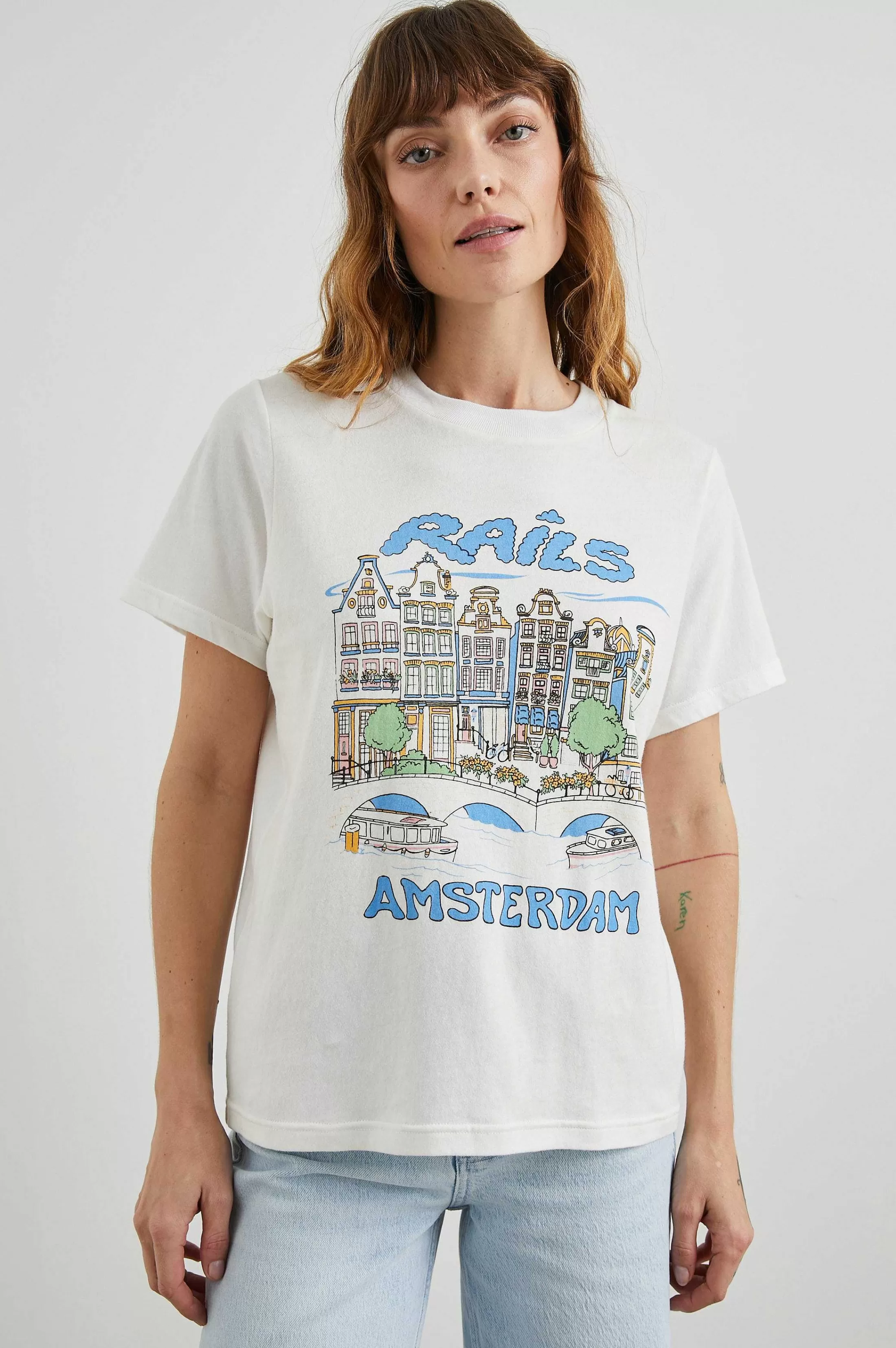 Bovenkanten-Rails Vriendin T-Shirt - Amsterdam