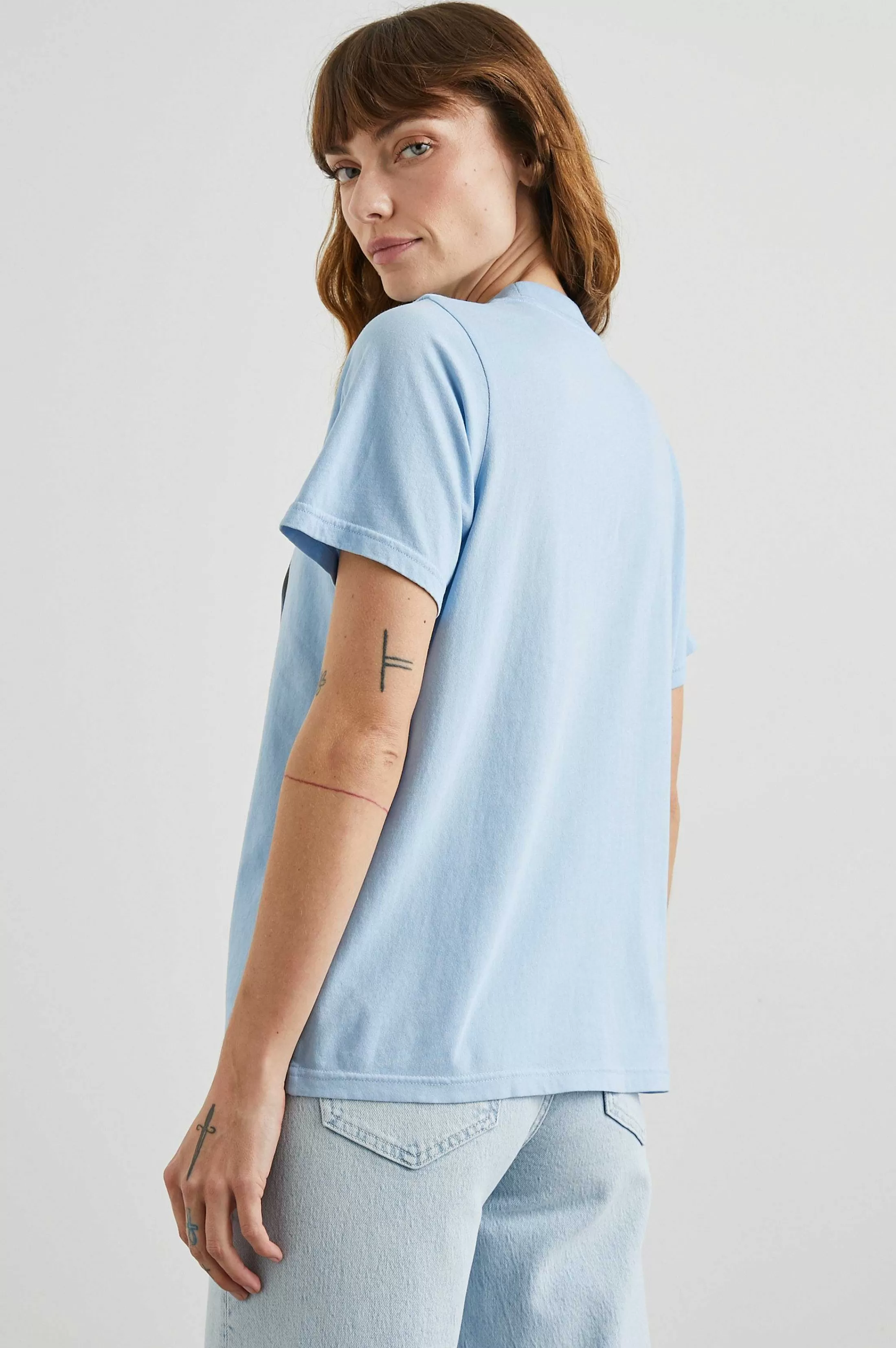 Bovenkanten-Rails Vriendin T-Shirt - Los Angeles Blauw