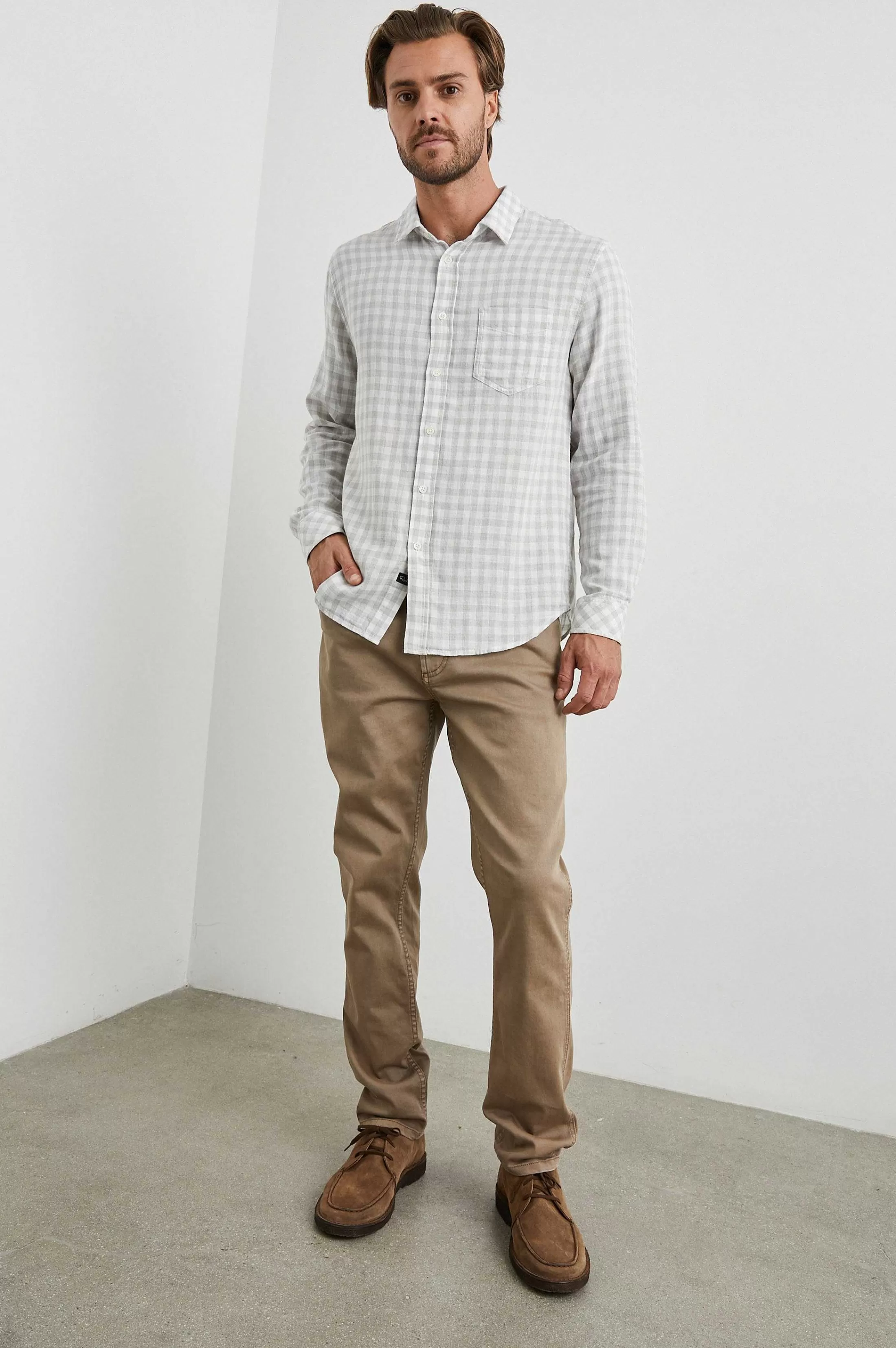 Overhemden-Rails Wyatt Overhemd - Grijs Gingham Melange