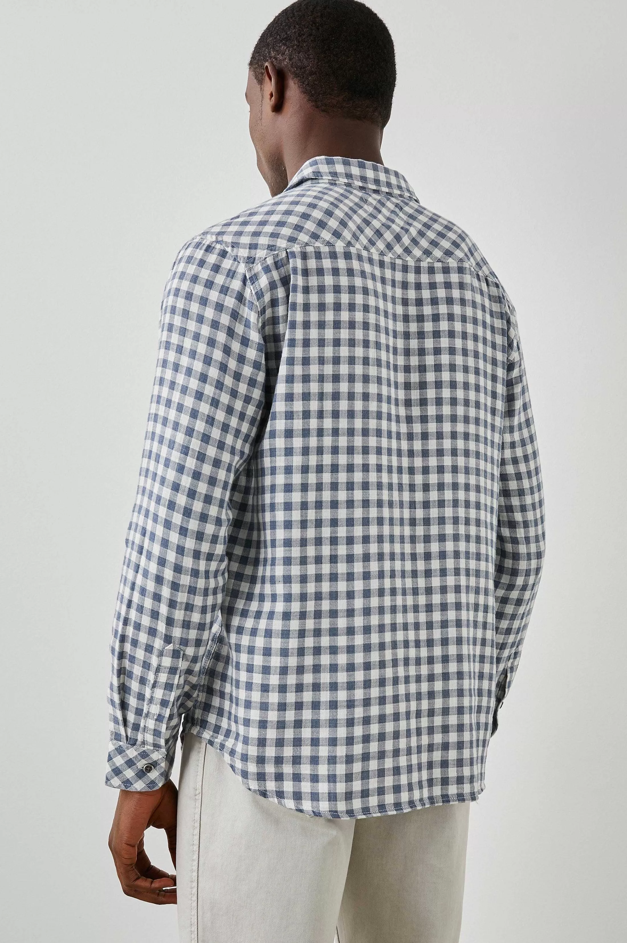 Overhemden-Rails Wyatt Overhemd - Marine Gingham Melange