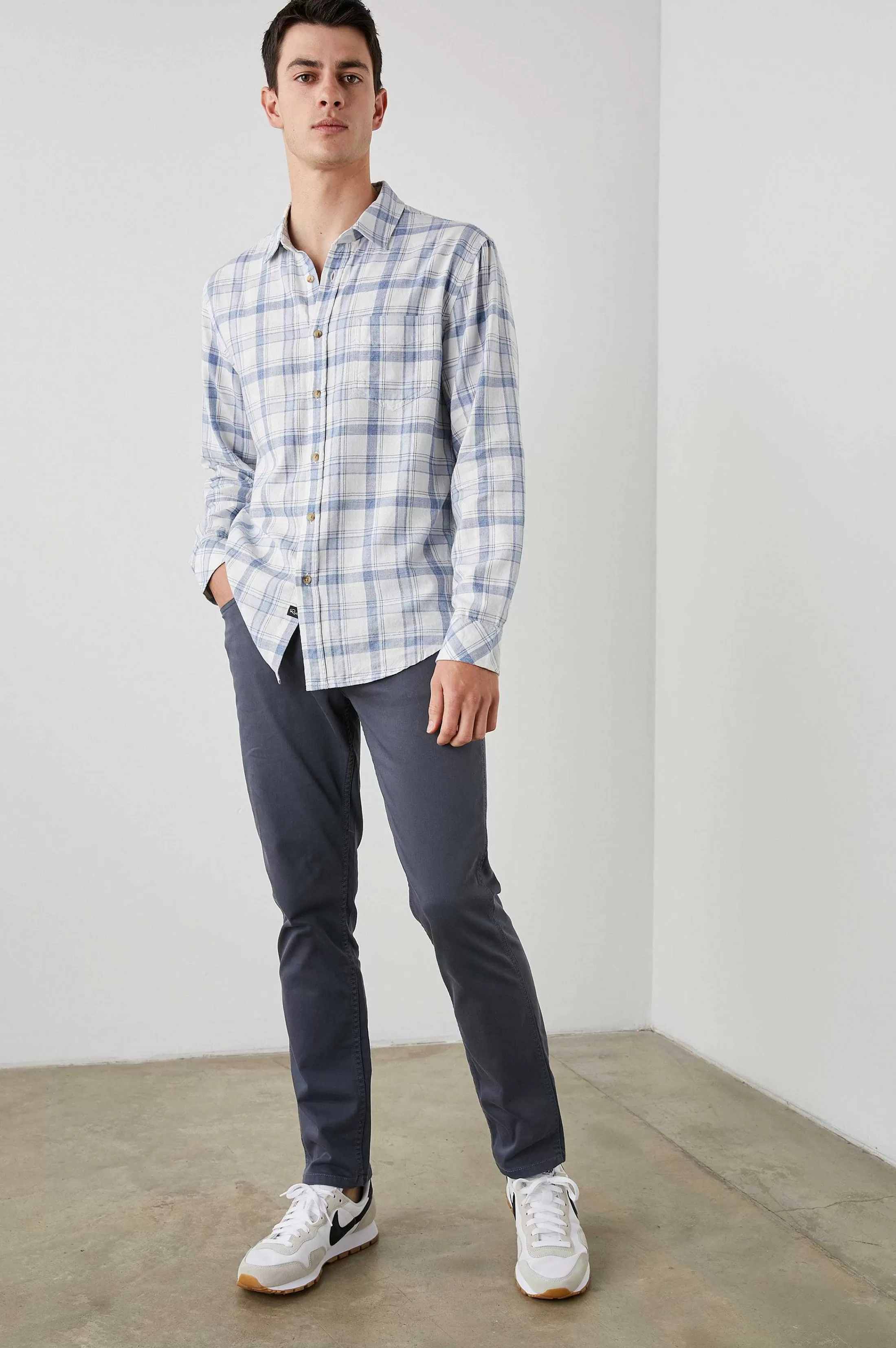 Overhemden-Rails Wyatt Overhemd - Wit Denim Heather